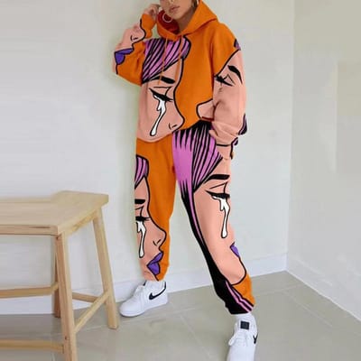 Trainingspakken Dames Elegante Tweedelige Pakken Sets Vrouwelijke Stijlvolle Plus Size Griekse Print Jas & Broek Sets Joggers Dames XXL beige