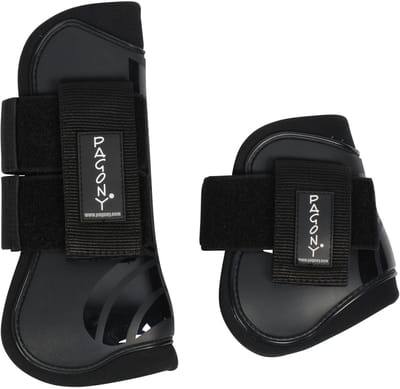 Pagony Pro Velcro Pees- En Kogelbeschermerset - Maat: Pony - Zwart - Kunststof
