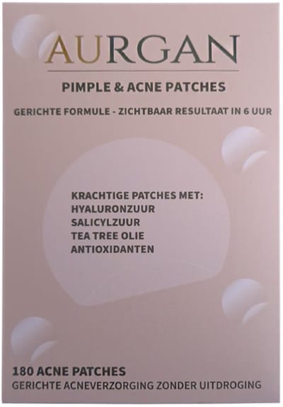 Aurgan Pimple & Acne Hydrocolloid Patches - 180 stuks - transparante patches tegen puisten - Met salicylzuur & Tea Tree Oil - Absorbeert puistjes