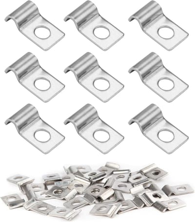 Set van 50 metalen slangklemmen voor bevestiging, geschikt voor slangen, kabels en buizen met een diameter van 4 mm, duurzaam en roestvrij staal