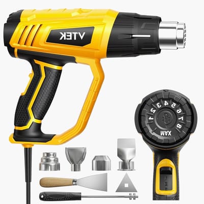 Heteluchtpistool - Warmte Gun - Verf Verwijderen - Krachtige 1800 Watt - 2489 cm - Geel Zwart