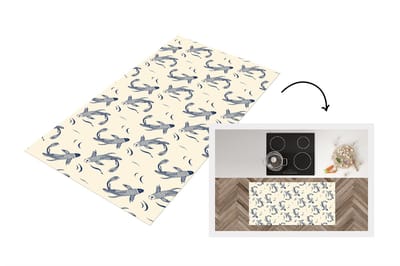 Keukenloper 120x60 cm - Keukenmat vinyl Karper - Vis - Japan - Patronen - Keukenmatten loper - Keuken vloerkleed tapijt