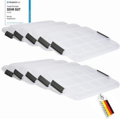 Novaliv 10x vervangingsdeksels 28-40 liter met clipsluiting 61x40 cm transparant