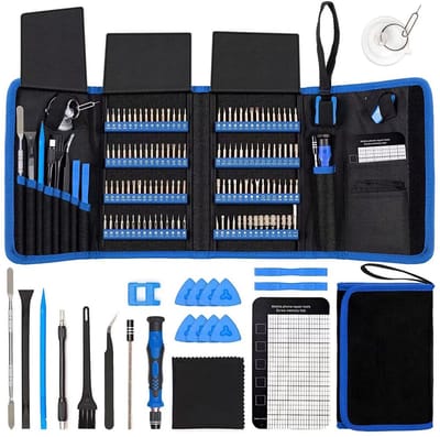 Mobiele Telefoon Reparatieset | 120 Bits | Schroevendraaier | Gereedschap | o.a geschikt voor iPhone & iPad | Torx, Hexagon, Ster, Platkop, Kruiskop, Platkop, Tri-wing, Pozidriv, Pentalobe, Mid