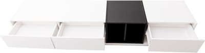 Zwart Wit Hoogglans Spaanplaat Tv Meubel 190x40x42cm Woonkamer Lades Open Planken