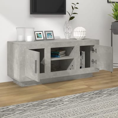 vidaXL - Tv-meubel - 102x35x45 - cm - bewerkt - hout - betongrijs