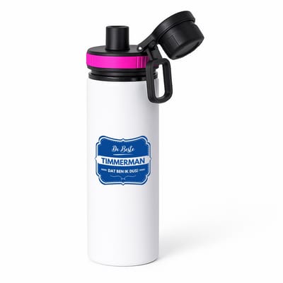Hacebo® - De beste timmerman waterfles met draaidop roze - Timmerman - een timmerman - werk - afscheidscadeau - verjaardagscadeau - water fles - 850ML
