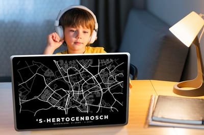 Laptop sticker - 15.6 inch - 's-Hertogenbosch - Kaart - Zwart - 36x27,5cm - Laptopstickers - Laptop skin - Cover