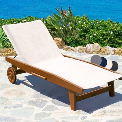 Beautissu Marbella – Handdoek Wit 70x200cm – Strandhanddoek Badlaken Anti-slip