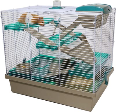 VIN® Rattenkooi - Frettenkooi - Chinchilla kooi – Hamsterkooi Met 3 verdiepingen- Knaagdierenkooi Met Hamsterspeelgoed - 36 x 50 x 45 cm