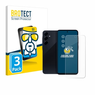 Screenprotector 3 Stuks voor Samsung Galaxy A55 5G Enterprise Edition (Voor+Camera) Beschermglas transparant