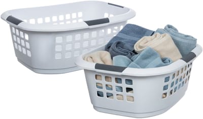 Benson Wasmand extra groot - 2x - wit - kunststof - 51 liter - 67 x 47 x 27 cm - ruime wasmanden