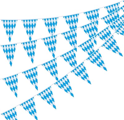 10 meter Oktoberfest Vlaggenbanner voor Feestdecoraties, 2 Stuks met 30 Vlaggen voor Duitse Oktoberfest Versiering (20x30cm)