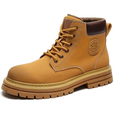 Bottes de travail classiques en cuir véritable pour homme, nouvelle collection automne 37 jaune