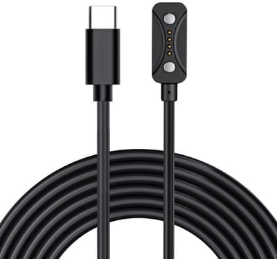 Strap-it USB-C oplader geschikt voor Polar Ignite 3 / Pacer / Pacer Pro / Vantage V3 oplader Polar ignite 3 / Pacer - 1m oplaadkabel