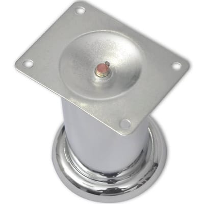 vidaXL - Bankpoten - rond - chroom - 60 - mm - 4 - st