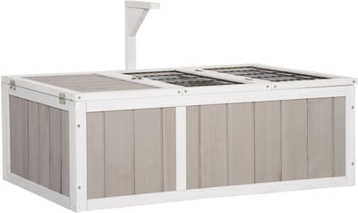 PawHut-Schildpaddenhuis-91,5x61x33cm-Sparrenhout-Grijs