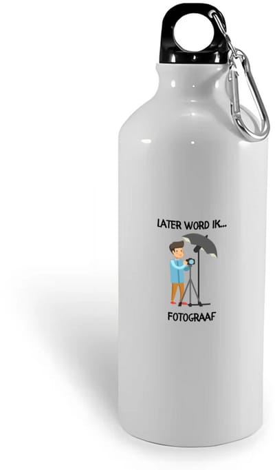 Hacebo® - Later word ik fotograaf waterfles - Fotograven - Fotografe - Foto - fotonemer - momentopname - trouwfotograaf - cameraman - camera - fototoestel - dierenfotograaf - fotografie - portretfoto - plaatje - water fles - 400ML