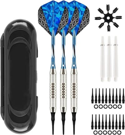 Precisie darts met plastic punt voor elektronische dartborden - 3 stuks, hoogwaardige soft darts met aluminium schacht, ideaal voor dartliefhebbers