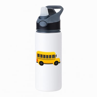 Hacebo® - Bussen waterfles met rietje zwart - Auto - Buschauffeurs - Schoolbus - buschauffeuse - water fles - 650ML