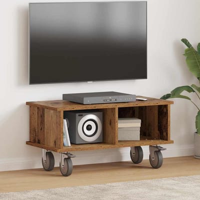 vidaXL - TV - Stand - 68,5 - x - 35 - x - 35 - cm - Oudhout - Bewerkt - hout