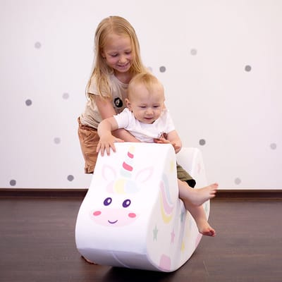 IGLU Soft Play Ride On Toy - Unicorn/Eenhoorn - Wit