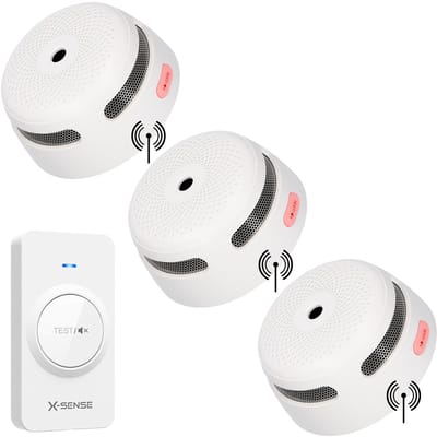 X-Sense XS01-W Draadloos koppelbare rookmelder - 3 Rookmelders - 10 jaar batterij - Met RC01 Afstandsbediening voor XS01-W, XC01P-WR en XP01-W - Test, pauze en lokaliseer rookmelders - Koppelbaar brandalarm