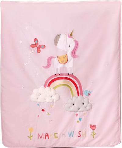 Bizzi Growin Sprei Eenhoorn Meisjes 140 Cm Katoen Roze