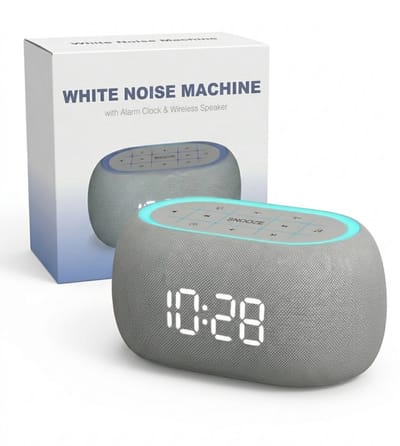 Elcostar Digitale Wekker 2.0 - Nachtlamp licht & Bluetooth Speaker - White Noise Machine met Geluiden - 21 rustgevende klanken - Voor Slaapkamer, Baby, Kinderen & Volwassenen