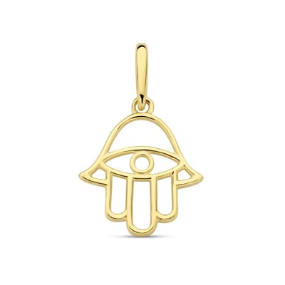 New Bling - 9NBG-0937 - 14K geelgouden hanger – open Nazar oog – beschermend symbool