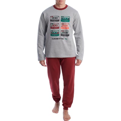 Heren winterpyjama van pluche katoen KLP6