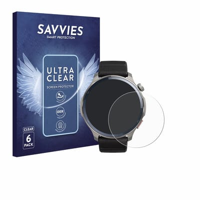 Savvies - Screenprotector voor Huami Amazfit Balance 2 - Folie Beschermfolie transparant 6 Stuks