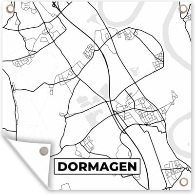Tuin poster Dormagen - Stadskaart - kaart - Plattegrond - 200x200 cm - Tuindoek