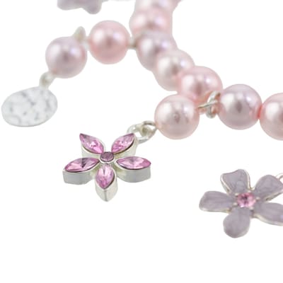 Behave - roze parelarmband met bedels - romantisch - lente of feest