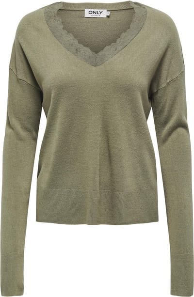 ONLY - ONLSUNNY LS LACE V-NECK CC KNT - Dames - Gebreide truien