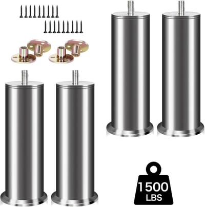 Set van 4 Verstelbare RVS Meubelpoten 10 cm voor Kast, Bank en Tafel