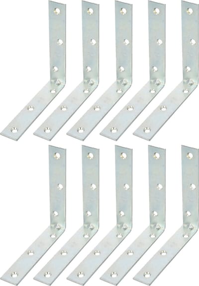 AMIG hoekankers/stoelhoeken - 10x - verzinkt staal - breedte 1.9cm - lengte 2 x 10cm