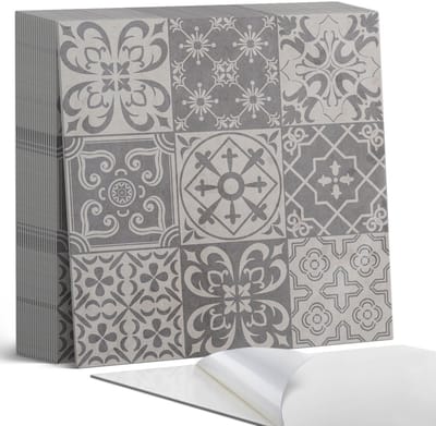 Coloray Plaktegels - 3x3 tegelpatronen Zelfklevende Tegels - 20 cm x 20 cm - Grijs Plaktegels - 20 stuks - Vierkant PVC Tegels - Plaktegels Badkamer - Plaktegels Vloer - Vinyltegels Vloer Zelfklevend - Wandtegel Zelfklevend