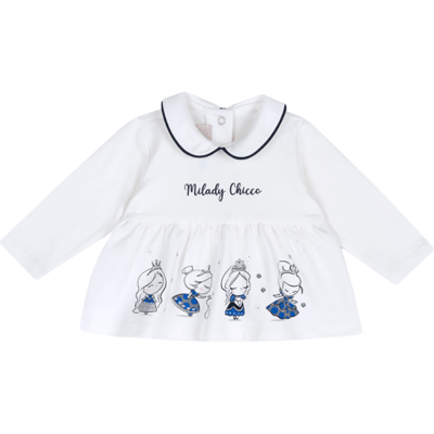 Chicco T-shirt van sweatstof met lange mouwen - Wit - 74