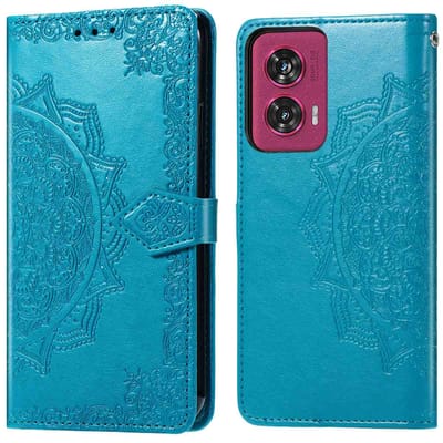 imoshion Hoesje - Geschikt voor Motorola Edge 50 Fusion - Mandala Bookcase - Turquoise