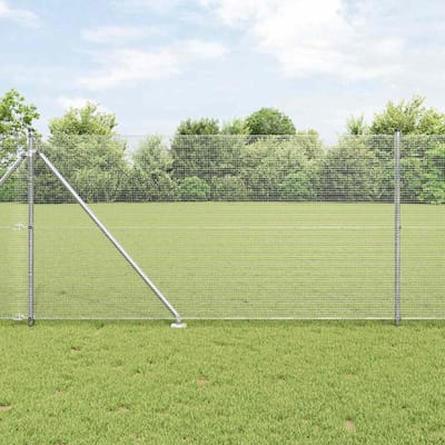vidaXL - gelast - draadhek - met - grondpennen - 10 - x - 1 - m - Gegalvaniseerd - staal