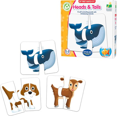 Eerste Match Puzzel Hoofd en Staart - Zelfcorrigerend Educatief Speelgoed 15 Delen