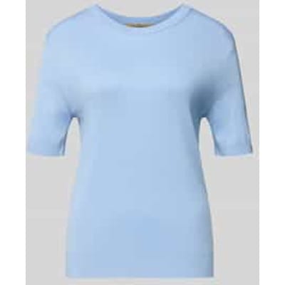 Gebreid shirt van viscosemix met ronde hals