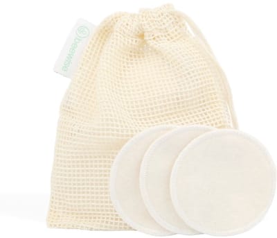 12 Herbruikbare Wasbare Wattenschijfjes | Organisch Katoen | Duurzaam Cadeau | Soft & Organic Cotton | Reusable Makeup Remover Pads | Set with 12 Pads + Mesh Bag