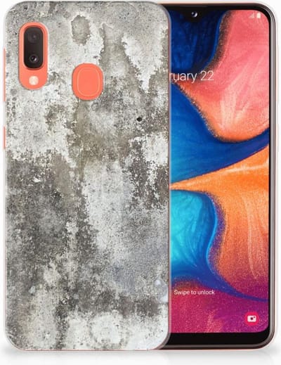 Samsung Galaxy A20e TPU Siliconen Hoesje Beton Print