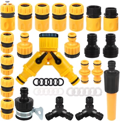 Dailygoods - Tuinslang Koppeling Set - 22-delige Koppeling - Lekvrij - 1/2 Inch - Tuinkraan Adapter - Geschikt voor Diverse Slangen - Hoogwaardige Mat...