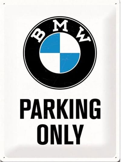 Wandbord - BMW Parking only - 30x40- cm BMW decoratie Retro BMW bord BMW cadeau ideeën BMW wandbord Wanddecoratie BMW Metalen borden BMW Vintage BMW items BMW fans cadeau BMW reliëf wandbord BMW man cave decoratie Originele BMW cadeaus