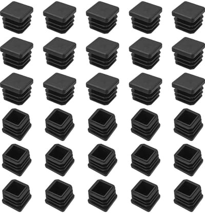 JHUBERS- Buisdoppen 30 Stuks - Vierkante Eindkappen - Kunststof - Zwart - 20 mm x 20 mm - Meubelbescherming Katten