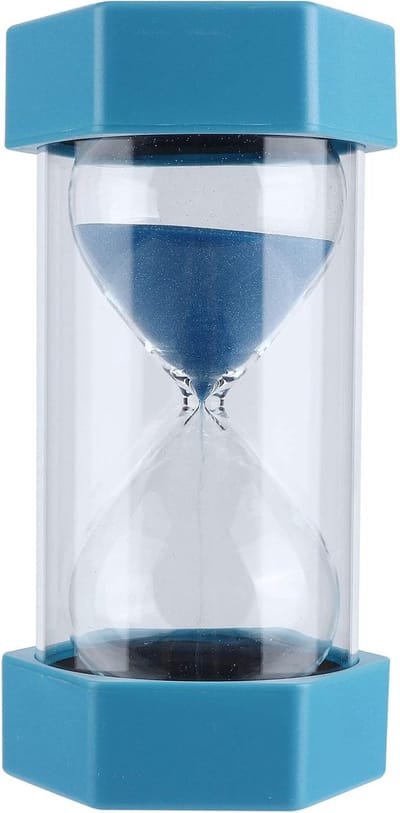 Zeshoekige Zandloper - Timer Klok - Klas Spelletjes - 30 Minuten - 7.3x8.3x16cm - Blauw