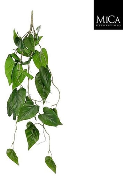 Kunstplant Philodendron Hangplant Groen - Steker L80 cm - Mica Decorations